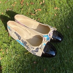 Chanel Multi Color Graffiti CC Ballet Flats